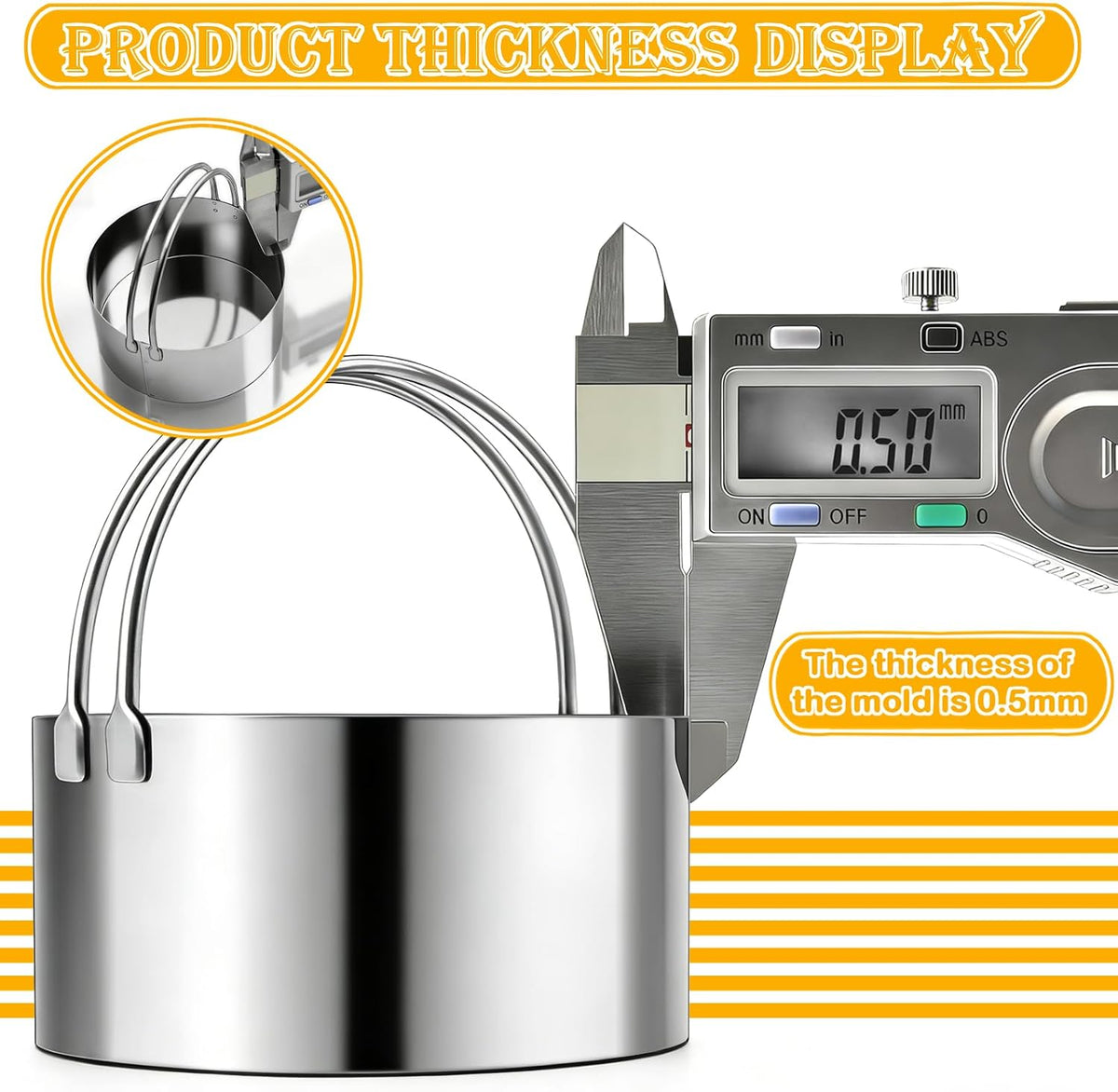 Round Cookie Cutters (2, 3, 3.5, 4, 5, 6 Inch) Biscuit Cutter Set