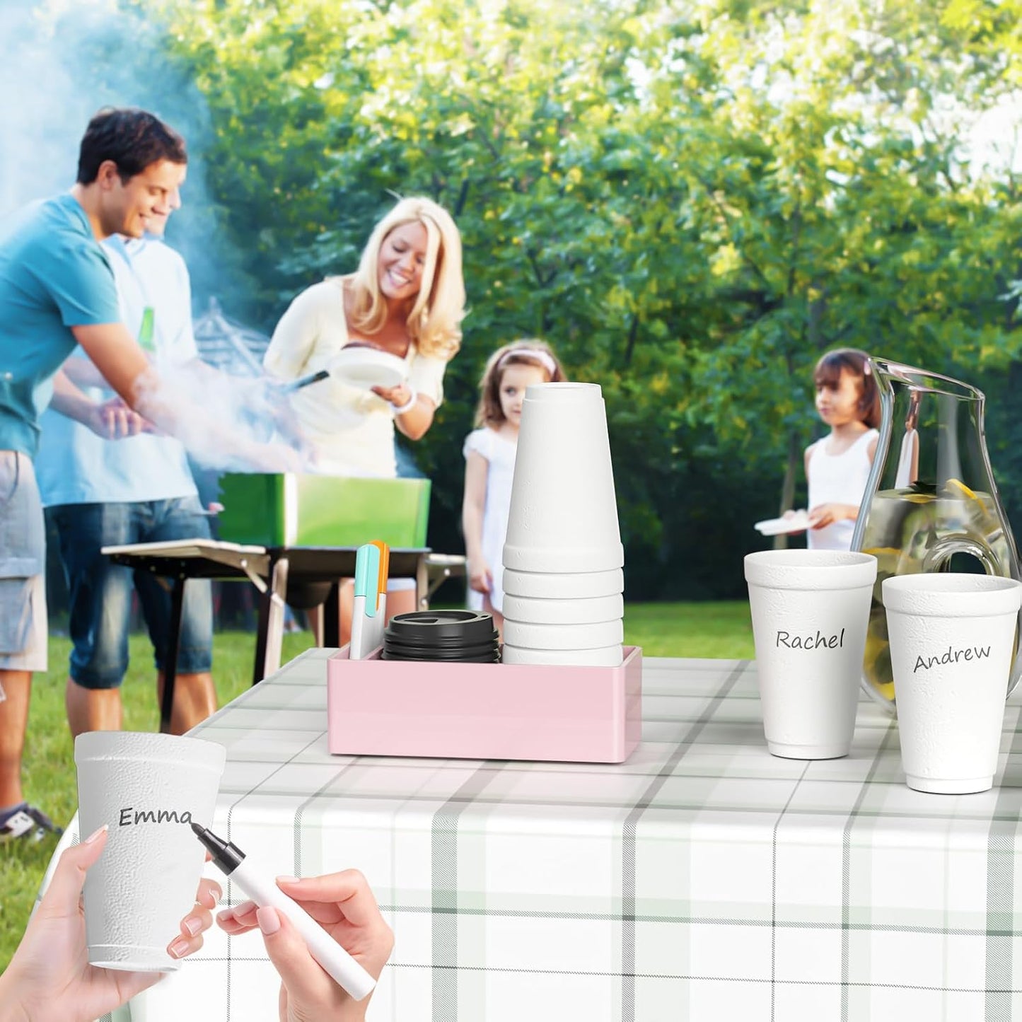 Coffee Cup Holder for Countertop - Clear Acrylic Coffee Bar Accessories Cup Organizer Station Organizer Farmhouse Table Décor