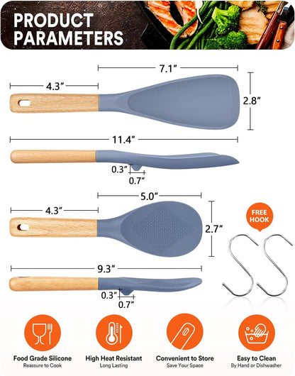 Badiano Cooking Spoon and Rice Scooper for Nonstick Cookware,Multi-function