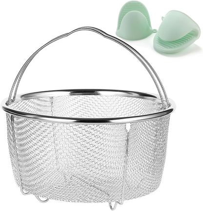 Stainless Steel Steamer Basket with Handle, Pressure Cooker Steamer Insert