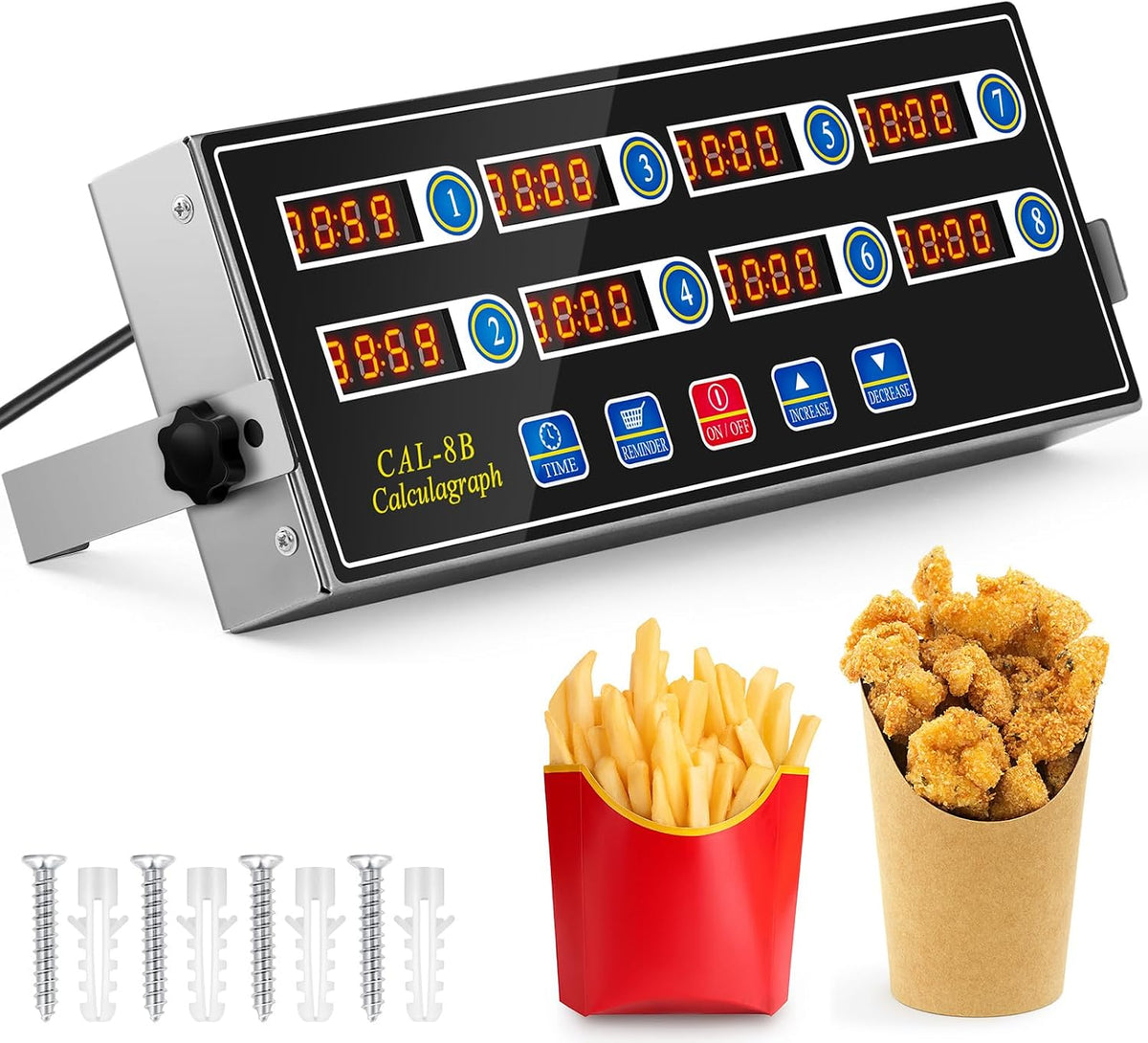 Relaxweex Commercial Digital Kitchen Timer for Cooking, 8 Channel