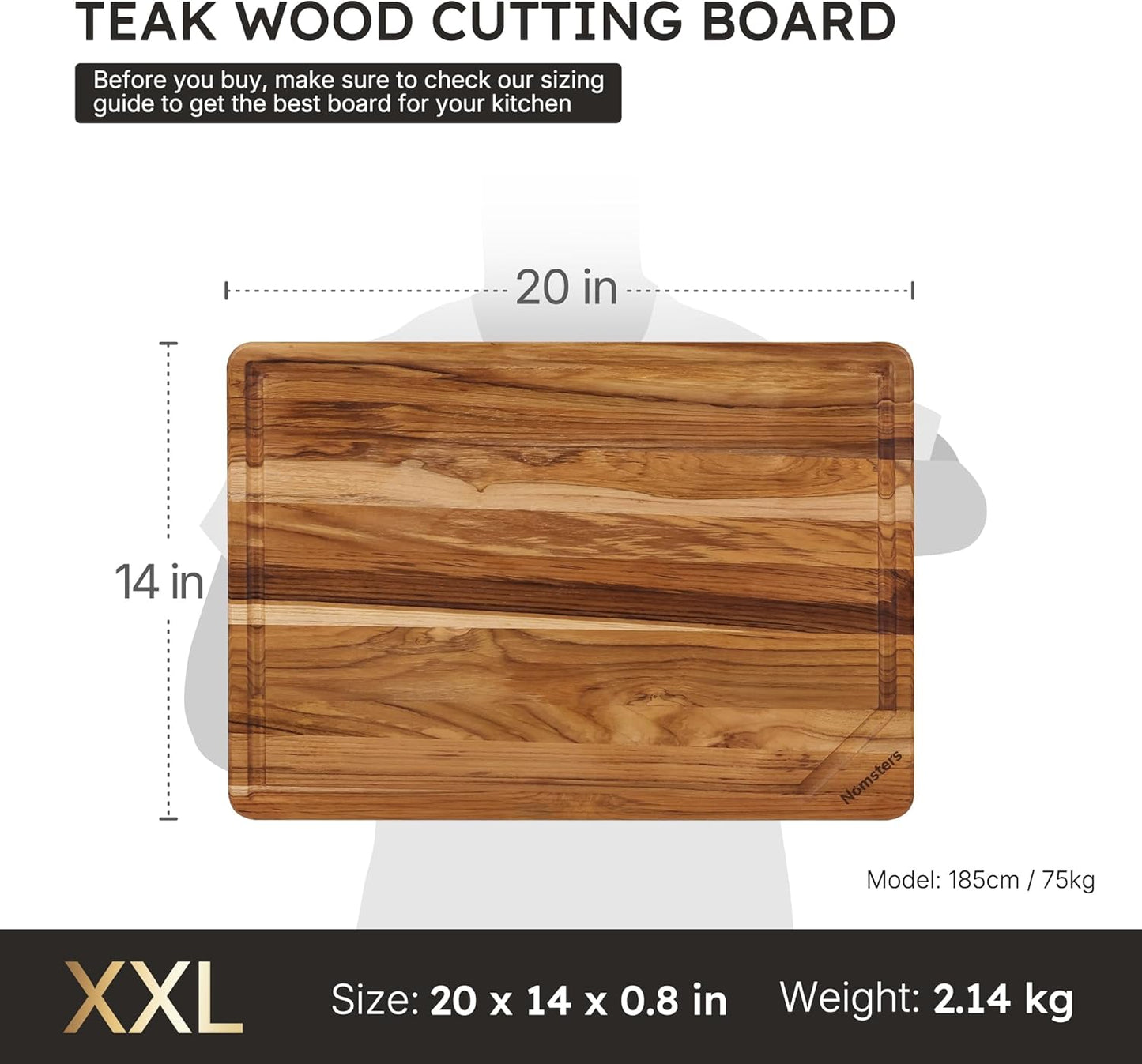 3 Pack Teak Wood Cutting Board Set for Kitchen Charcuterie Board Serving Heavy Duty Non Toxic Slip Hardwood Over Sink Solid Thick Haus Wooden Chopping Board Large Big Small Meat Best Essential Gift