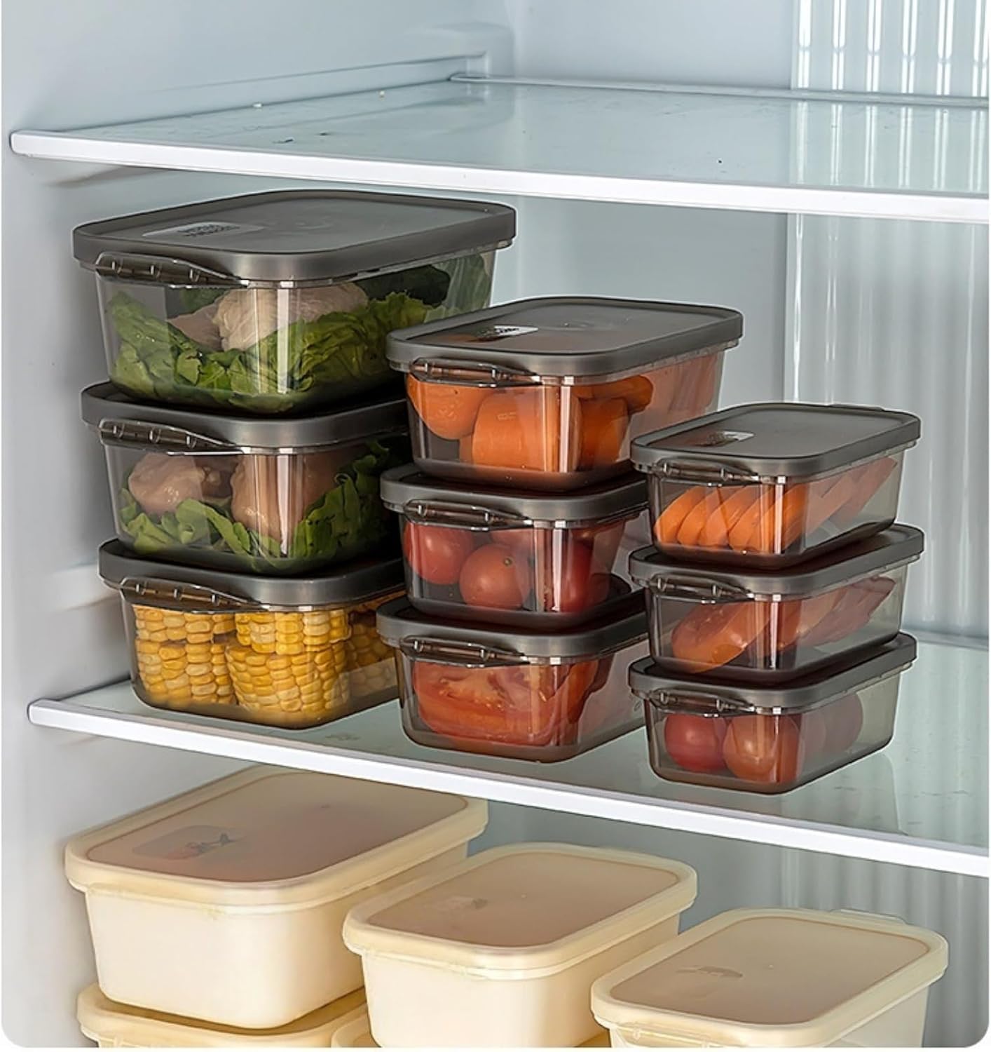 3-Pack Food Storage Containers with Lids, Reusable Bento Boxes, BPA Free, Stackable, Microwave/Dishwasher/Freezer Safe (300ml/10oz)