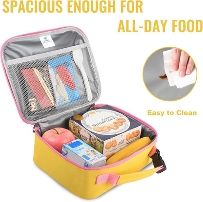 Genteen Lunch Box Kids, Insulated Lunch Bag Kids Boys Girls Back to School, Soft Lunch Box for Men Reusable Lunchbox for Office,Outdoor,School (Black)
