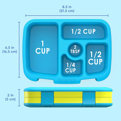 Bentgo Kids Bento-Style 5-Compartment Leak-Proof Lunch Box - Ideal Portion Sizes for Ages 3 to 7 - Durable, Drop-Proof, Dishwasher Safe, PFAS & BPA-Free & Made with Food-Safe Materials (Purple)