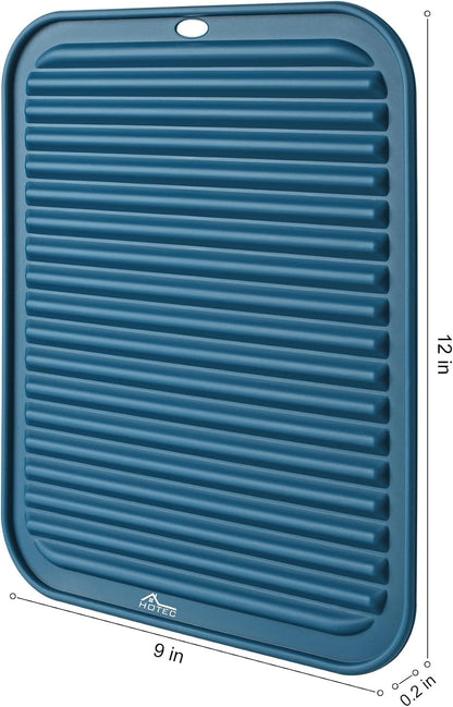HOTEC 2-Pack Silicone Trivets, Classic Blue