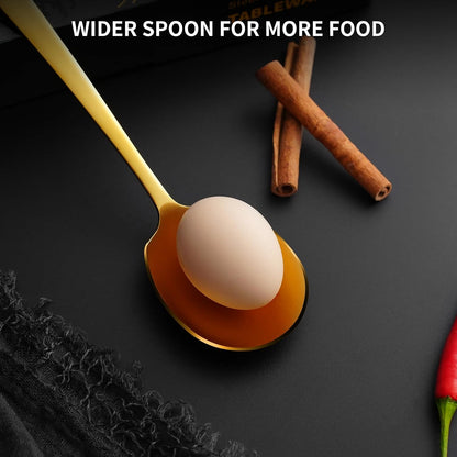 4 Piece Serving Spoons Set,9.2-Inch Includes 2 Large, 2 Slotted