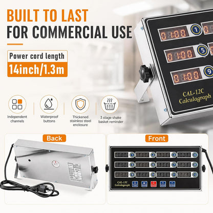 Relaxweex Commercial Digital Kitchen Timer for Cooking, 8 Channel