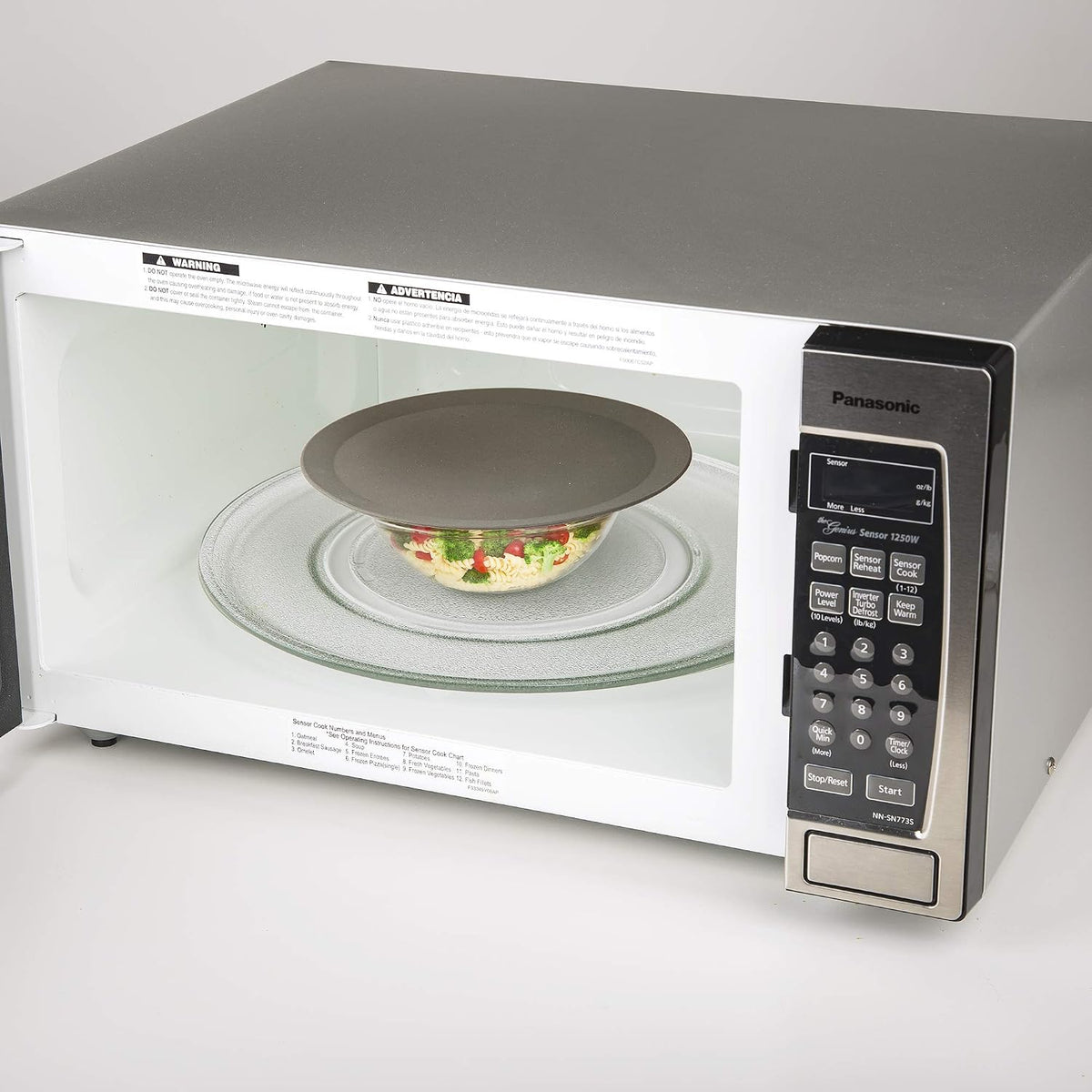PrepSolutions Compact Microwave Multi-Mat, 9.5 Inches, Gray – Microwave Food Splatter Protector & Heat-Resistant Trivet
