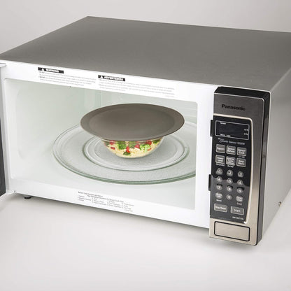 PrepSolutions Compact Microwave Multi-Mat, 9.5 Inches, Gray – Microwave Food Splatter Protector & Heat-Resistant Trivet