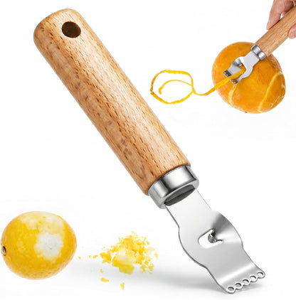 Ouligay Lemon Zester, Channel Knife, Peeler, Stainless Steel Bartender Accessories for Cocktail Garnish, Citrus Orange and Lemon Peeler - Bar Accessories for Home