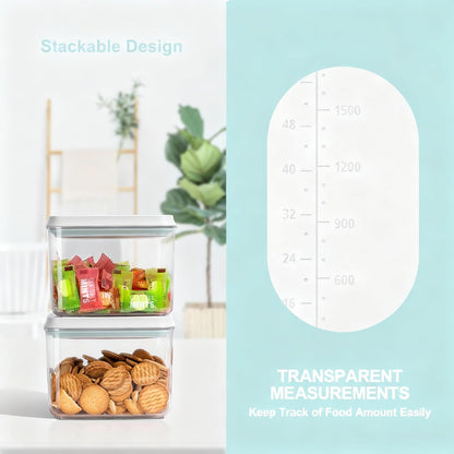 Pop Containers with Lids - Stackable Airtight Food Storage, Kitchen Pantry Storage Containers for Snacks Candy Salt Herbs Spices BPA-Free (3300ML / 3.48QT / 112OZ *3)