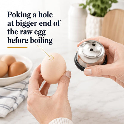 Egg Piercer for Raw Eggs, Needle Egg Punch Tool with Anti-Slip Base