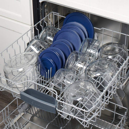 Anchor Hocking 12 Piece Glass Storage Containers with Lids (6 Glass Food Storage Containers & 6 Navy Blue SnugFit Lids)