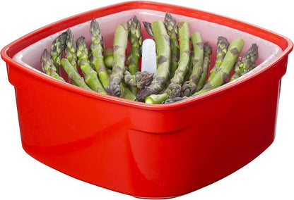 Sistema Microwave Collection Steamer, Medium, 83.5 oz./2.4 L, Red
