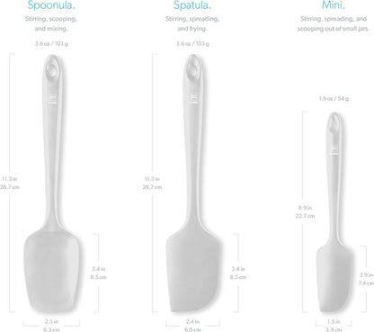 DI ORO Silicone Spatula Set - Rubber Kitchen Spatulas for Baking, Cooking, & Mixing - 600°F Heat-Resistant & BPA Free Silicone Scraper Spatulas for Nonstick Cookware - Dishwasher Safe (3pc, Black)
