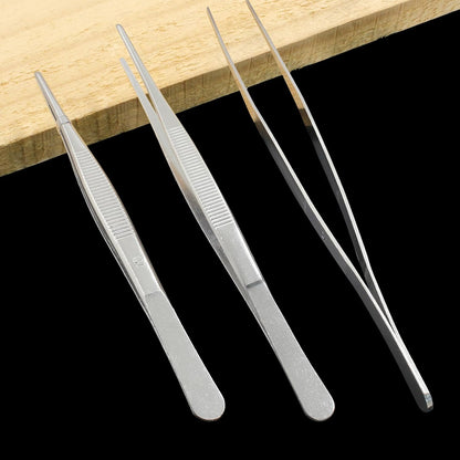 Stainless Steel Food Tweezers Kitchen Tweezers Tongs Set of 3, Cooking Tweezers Culinary Tweezers, Fine Chef Tweezers for Cooking Decorating Kitchen (8" 10" 12")