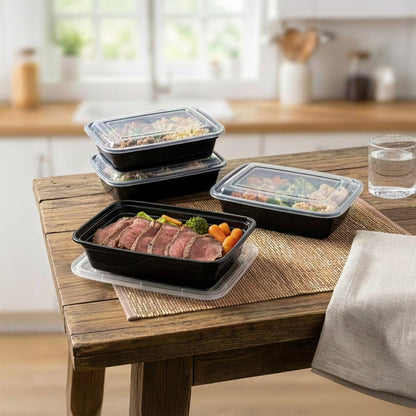10-Piece Meal Prep Containers with Lids, Single Compartment, BPA-Free, Leak-Resistant, Microwave and Dishwasher Safe, Made for Family Meals and Easy Serving