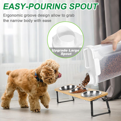 TBMax 10 Lbs Cat Dog Food Storage Container, 2026 Upgraded Large Pouring Container for Pet Food Storage, Bird Seed Dispenser, Portable Travel Kibble Holder -Dark Green