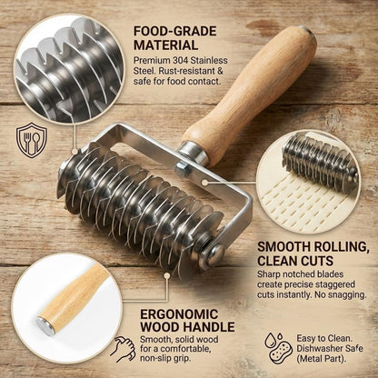 Lattice Pastry Cutter, Stainless Steel Roller for Pie Crust & Pastry Dough