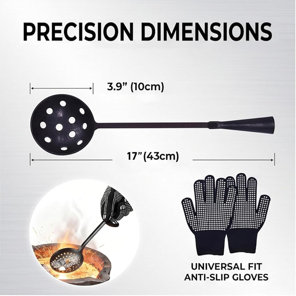 Metal Casting Skimmer Ladle Set with Gloves