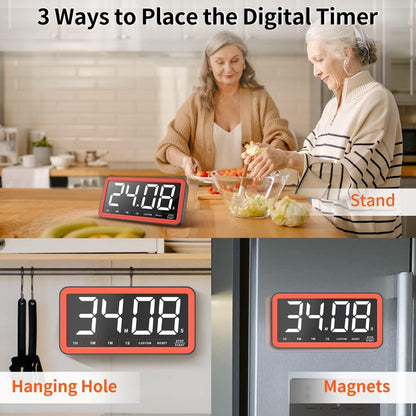 VOCOO Large 7.8" Digital Timer, Magnetic LED Timer for Kitchen & Classroom