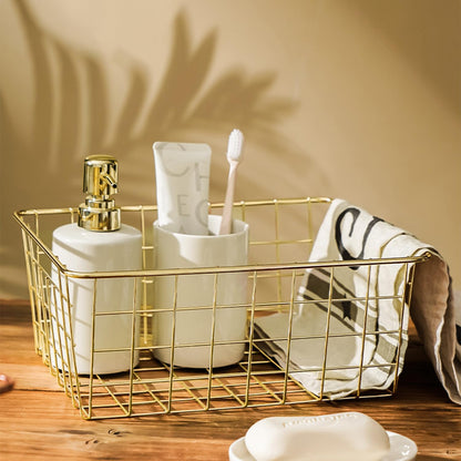 3 Pack Large Wire Baskets for Organizing 14.2'' Metal Wire Baskets with Built-in Handles, Wire Storage Basket Black Metal Freezer Organizer Wire Basket for Pantry, Cabinets, Bathroom