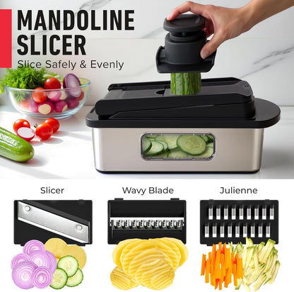 MUELLER HOME Pro-Series 10-in-1 Stainless Steel Multi Vegetable Chopper