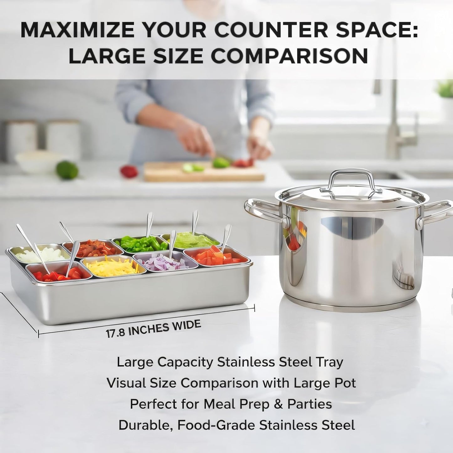 Stainless Steel Yakumi Pan, Yakumi Pans, Yakumi Mise En Place, Mise En Place Containers, Japanese Food Container, Condiment Containers, Multi Compartment Food Containers (8 Compartment)