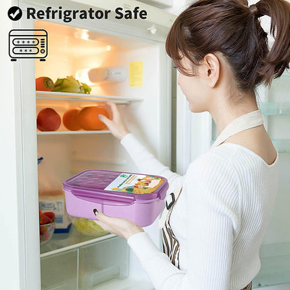 MISS BIG® Bento Box,Bento Box Adult,Lunch Box,Leak Proof Lunch Containers,No BPAs and No Chemical Dyes Bento Lunch Box,Dishwasher and Microwave Safe Lunch Containers for Adults(1900ml Gray)