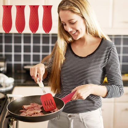 Silicone Hot Handle Holder - Potholder for Cast Iron Skillets & Frying Pans - Heat Resistant Sleeve Grip Handle Cover, Red, Black, Blue, Green
