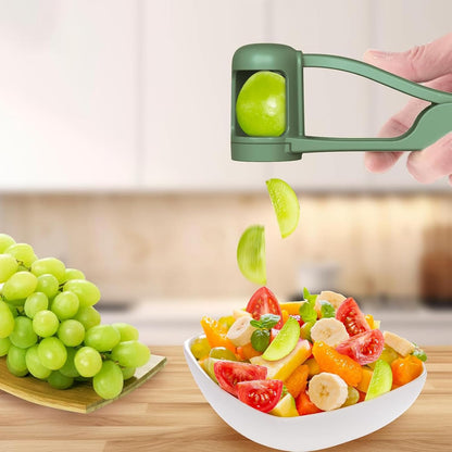 WhiteRhino Grape Cutter Grape Slicer for Toddlers,Grape Cherry Tomato Strawberry Cutter Quarter Slicer tool For Vegetable Fruit Salad Cake Decoration,Stainless Steel kitchen Gadget Fruit cutter(Bule)