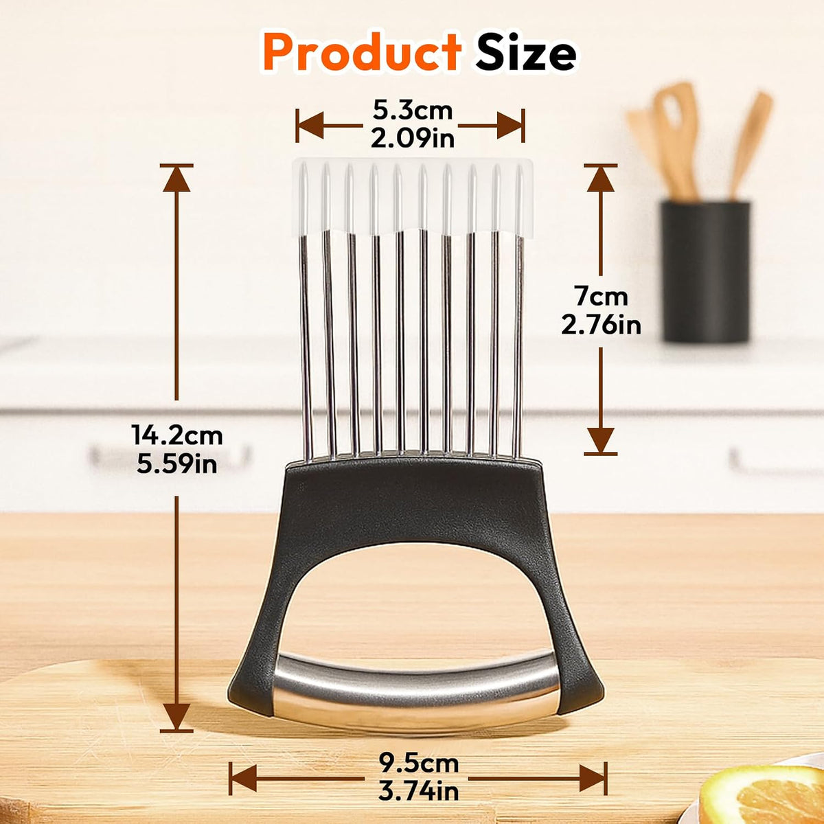 Onion Slicer with Cover, Onion Cutter, Meat Tenderizer Tool (Black)