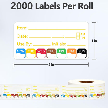 500 Pcs 1 inch X 2 inch Restaurant Quality Shelf Life Food Rotation Labels, Self-Adhesive Removable for Reusable Containers, Food Safety Date Sticker, Leftover Labels (1 * 2in-500pc-Yellow6)