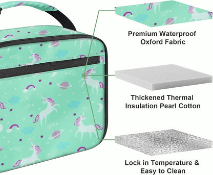 Kids Lunch Box for Boys Girls Lunch Bag Insulated Durable Lunchbox Children Lunch Tote Bag for School Black