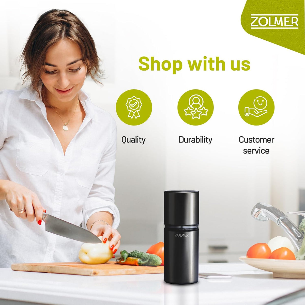 Spice Grinder with Storage Container for Fine Nutmeg Powder - SIlver
