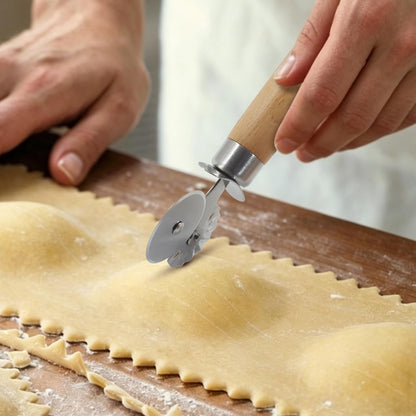 Double Wheel Dual-Head Pastry Cutter, 1Pcs