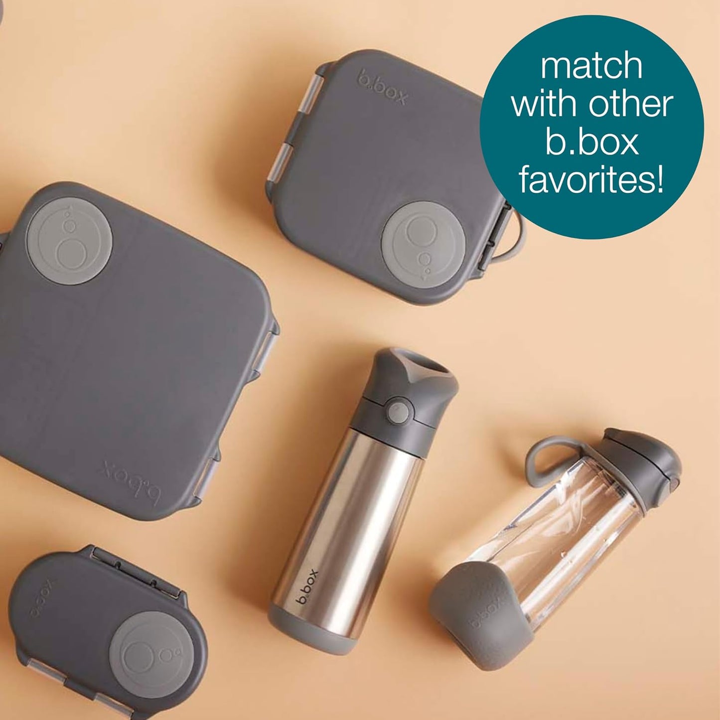 b.box Mini Lunch Box 2-Pack, Leak Proof Bento Box for Kids, 3 Compartment Snack Containers Ages 3+, Lunchbox for Daycare + School, Dishwasher Safe, BPA-Free, PFAS-Free, 4.25 Cup - Blue + Green
