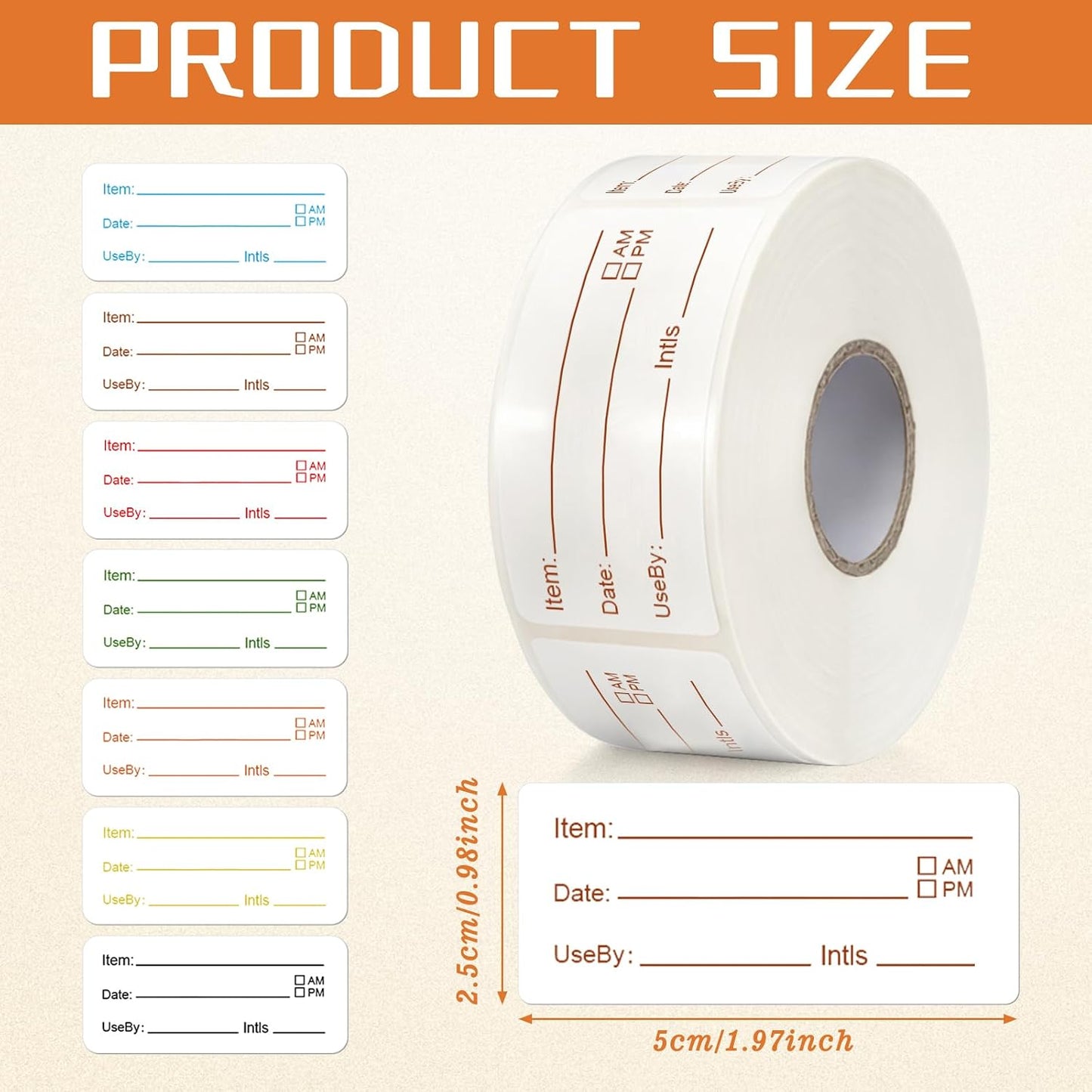 Sayglossy 7000 Pcs Day of Week Label Food Label Monday Through Sunday Management Inventory Sticker Removable Weekly Self Adhesive Date Dot Sticker for Restaurant Kitchen Container (Square)