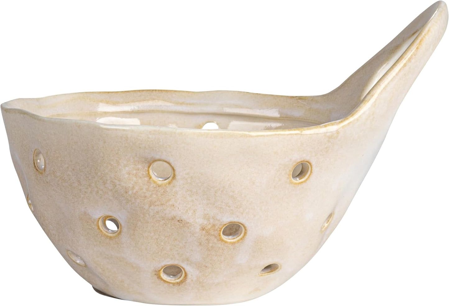 Creative Co-Op Stoneware Colanders with Handles, Set of 2