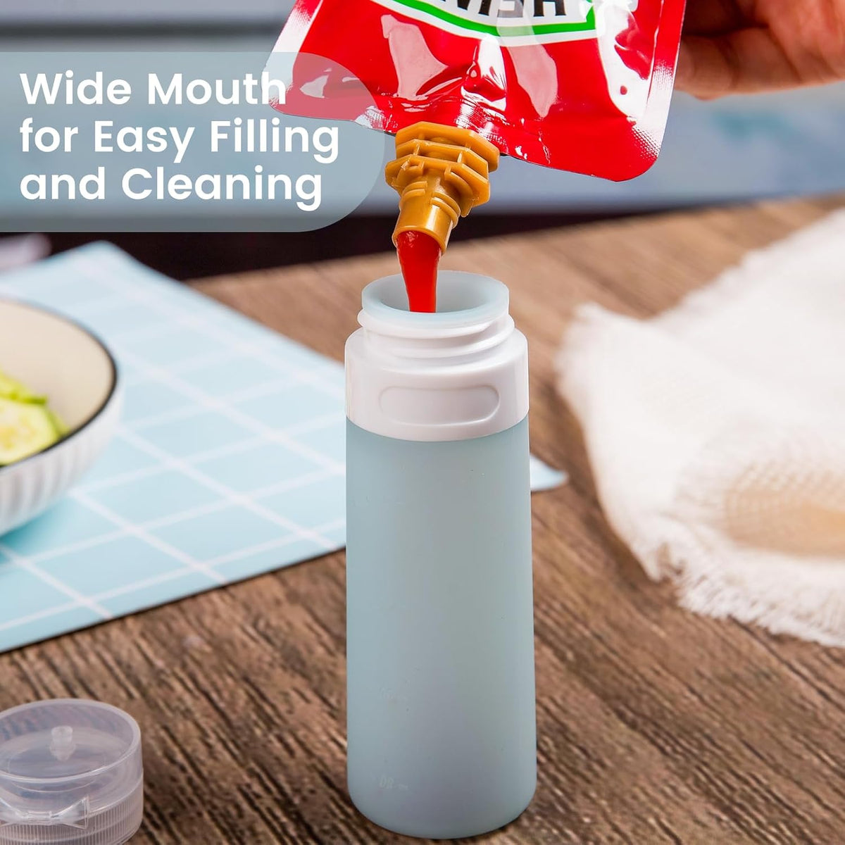 MICEBAY 2 oz Condiment Squeeze Bottles, Leakproof Salad Dressing Container