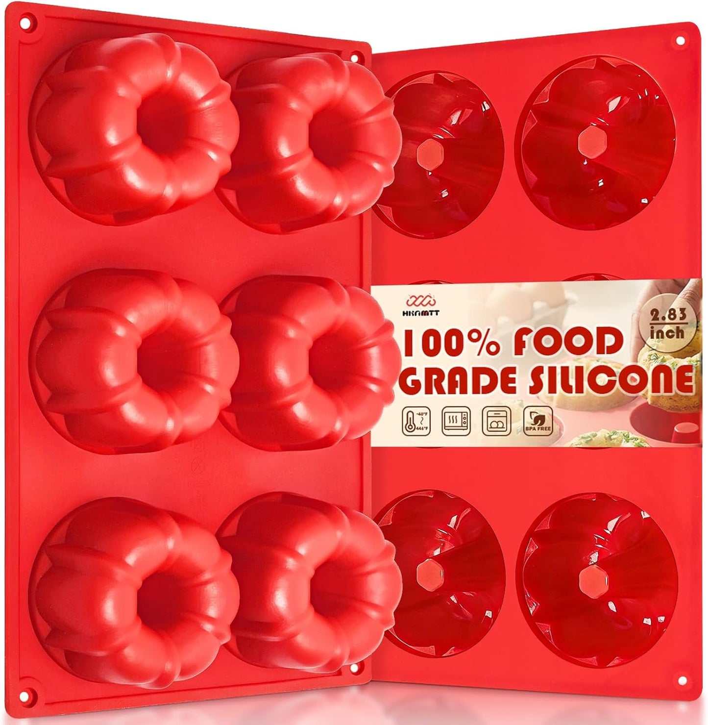 HKNMTT Silicone Muffin Pan for Baking, Cupcake Egg bites Brownie Mold 12 Cup Regular Size, Oven Safe BPA Free kitchen Appliances