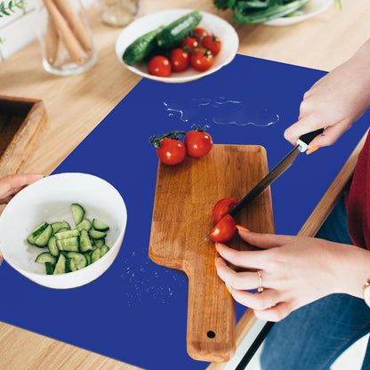 Silicone Mat for Kitchen Counter, Silicone Mat Trimable to Size (Black, 15.7×11.8inch-2pcs), BPA-Free Silicone Placemat, Heat-Resistant NonSlip Table Mat for Air Fryer, Countertop Protector Mat