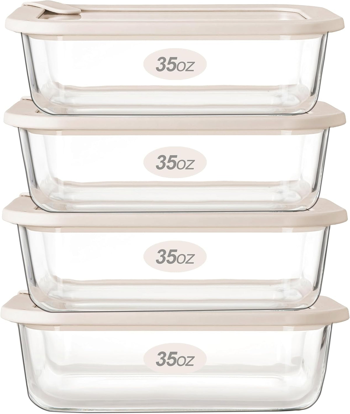 Urban Green Glass Food Storage Containers with Glass Lids, Microwave Safe Food Container Set, Aitight Meal Prep Container Set, LeakProof, 100% Plastic Free, 6 Pack