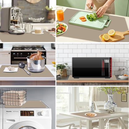 Extra Large Dark Green Countertop Mat - Silicone Table Kitchen Desk Mat - Non-Slip & Heat Resistant - Dinner Placemat Pastry Dough Rolling Mat - Colors A