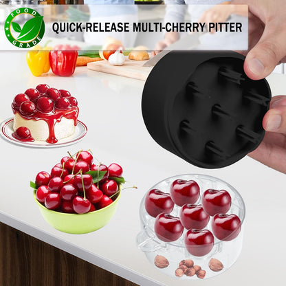 Cherry Pitter Tool,Cherry Pitter Cherry Stone Remover Tool for Making Cherry Jam Cherries Corer Pitter Tool，Cherry Pitter Olive Pitter with Space-Saving Lock Design, Black