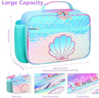RHCPFOVR Kids Lunch Bag - Insulated Lunch Box for Boys Girls,Washable Lunch Bag and Reusable Toddler Leak-proof Lunchbox for School and Daycare - Colors A
