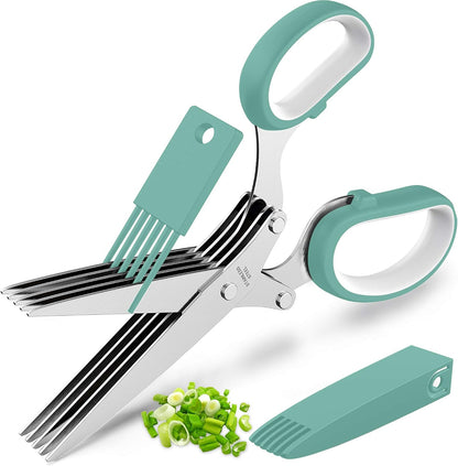 Herb Scissors with 5 Blades and Cover, New Kitchen Gadget 2026
