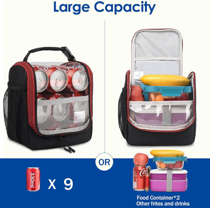 Genteen Kids Lunch Box, Insulated Lunch Bag for Kids, Toddler, Girl, and Boy; Holds Lunch Box, Water Bottle, & Snacks; Easy-Clean Water-Resistant Fabric & Multiple Zippered Pockets (Yellow Blue)