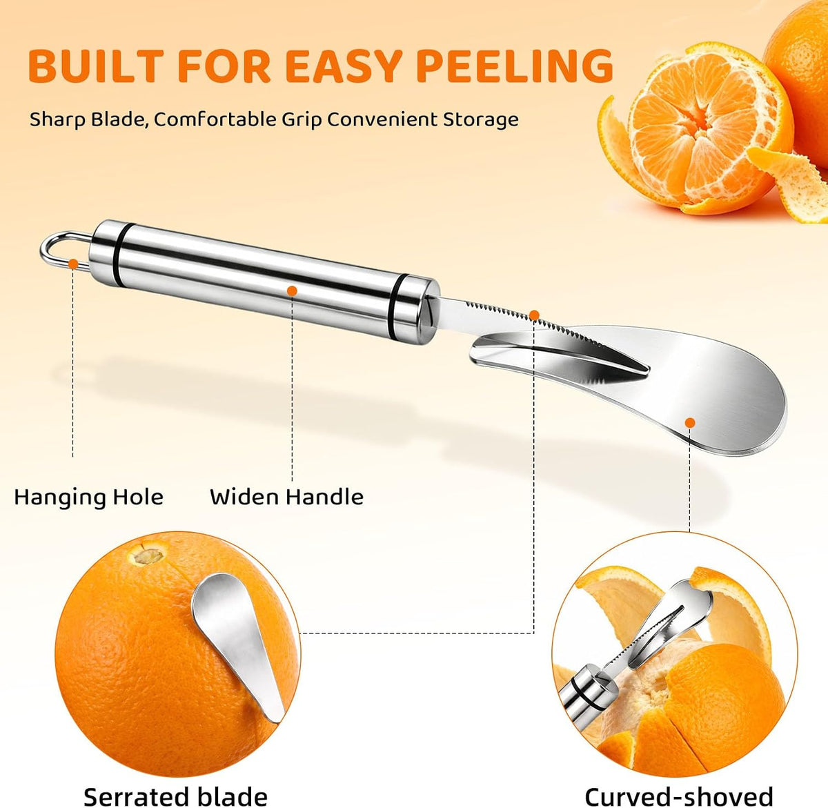 Citrus Peeler 2 Pack,Small And Large for Orange Grapefruit Slicer